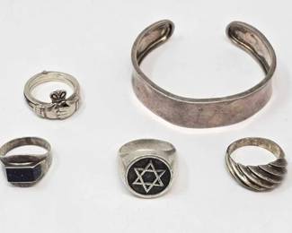 512 Sterling Silver Bracelet Rings, 52.4g