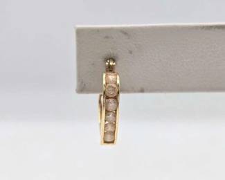 336 14K Gold Rhinestone Earring, 1.6g