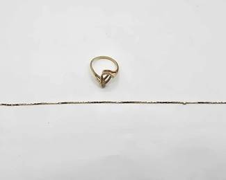 429  14k Gold Ring Setting  Broken Bracelet, 4.1g 