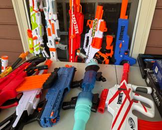 A collection of toy guns