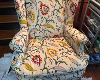 Crewel Wing chair