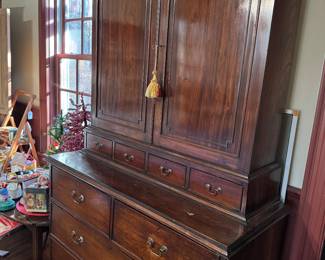Linen press with doors closed...amazing piece of antique furniture