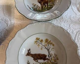Pair stag bowls