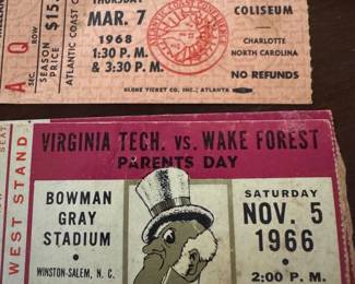 Vintage ACC ticket stubs