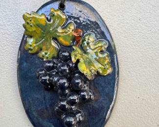 Grape cluster pottery plaque 