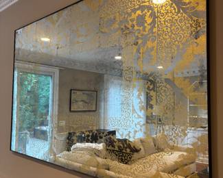 ARHAUS LARGE SOLANGE MIRROR (Designed by American artisans, our Solange mirror is marvelously decorated by hand with an intricate lace motif. Real Victorian lace is delicately applied to the mirror’s glass, adding depth and elegance to its stunning antiqued aesthetic.)