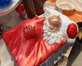 vintage ceramic Sleeping Santa