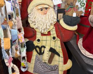 Wooden Santa Yard Art/Patio with stand 