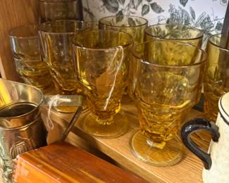 amber glassware beautiful for a Thanksgiving or year round table 