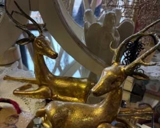 beautiful christmas gold deer