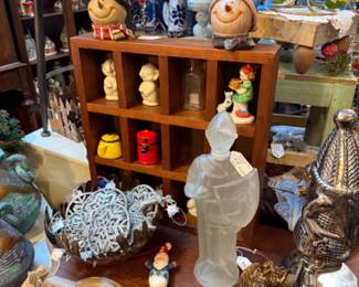 vinage snowmen, angels, poinsettias, ornaments 