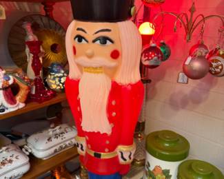Vintage lighted nutcrackers, vintage canisters