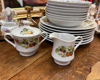 Spice of Life - Japan - dishware set including sugar, creamer, dishes, bowls, a platter and a serving bowl.
