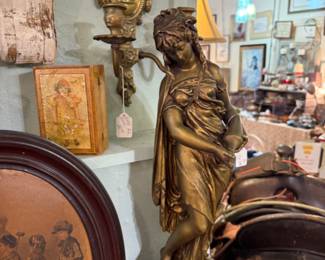 beautiful specter statue of a maiden, french art nouveau