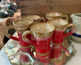 handmade pottery glazed mugs
