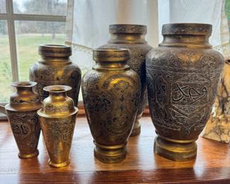 Middle eastern bronze urns 