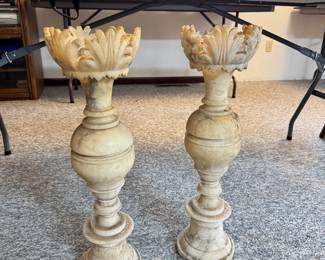 Alabaster columns with a bowl on top