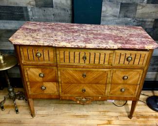 French marble top chest needs a few veneer repairs