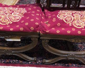 Pair of stools needing new padding