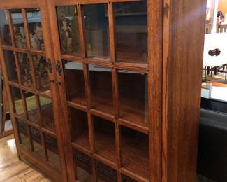 Phone, large reproduction, mission, oak bookcase