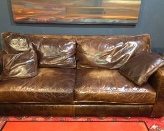 Large fine leather sofa