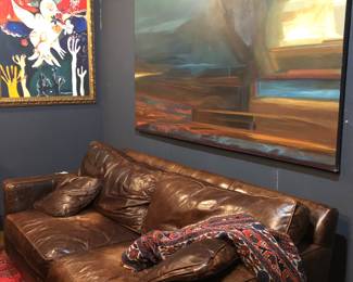 Large fine leather sofa