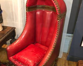 Leather dome chair, dome comes off. Leather seat is deteriorated