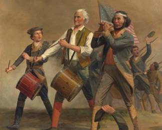 We do not have this picture at the gallery. I just wanted to show you, Archibald McNeal Willard’s famous “Spirit of 76” painting.