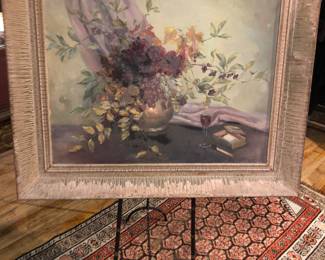 Still life oil signed V. Elliott