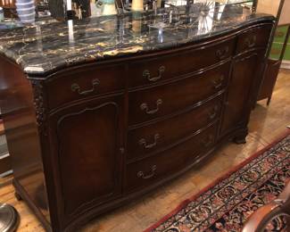 Black marble top buffet