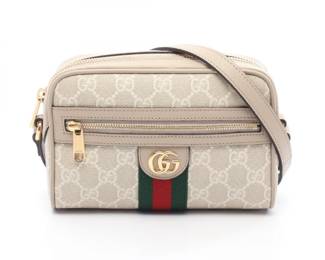 "This exquisite Gucci Ophidia GG Supreme Mini Shoulder Bag is a stylish accessory for any fashion enthusiast. Crafted from PVC coated canvas in a neutral beige, it features the iconic interlocking GG pattern accented with a striking green and red stripe. The bag measures approximately 18cm in width, 13cm in height, and 6cm in depth, with an adjustable shoulder strap ranging from 135cm to 145cm. Offered in new, unused condition, this bag comes complete with a storage box and bag, making it a perfect gift or addition to your luxury collection.

Victorins Auctions will coordinate all domestic and international shipping. Please allow approximately 10–15 business days for processing. Certain items may require additional handling time depending on their location, origin, or special packaging requirements. By registering for or placing a bid in a Victorins auction, you confirm that you have reviewed, understood, and agreed to our Shipping, Payment, and Auction Policies."
