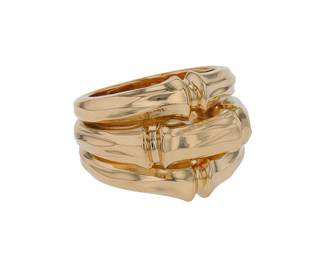 "This exquisite Cartier Bambou ring is a perfect representation of luxury and sophistication. Made from polished 18k yellow gold, this vintage piece was crafted circa 2017, showcasing a stunning bamboo motif that reflects both elegance and nature. With a ring size of 54, its dimensions include a width of 1.8 cm and a thickness of 0.5 cm. Weighing 6.5 grams, this beautiful ring is not only a fine accessory but also a statement piece that will elevate any collection. Resizing is not possible, making it perfect for collectors or as a unique gift.

Victorins Auctions will coordinate all domestic and international shipping. Please allow approximately 10–15 business days for processing. Certain items may require additional handling time depending on their location, origin, or special packaging requirements. By registering for or placing a bid in a Victorins auction, you confirm that you have reviewed, understood, and agreed to our Shipping, Payment, and Auction Policies."
