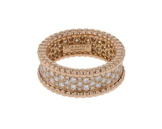"This stunning Van Cleef & Arpels Perlée ring is an exquisite example of modern jewelry craftsmanship. Made from luxurious 18k rose gold, this elegant ring features a beautiful arrangement of sparkling diamonds totaling 1.11 carats. With a width of 0.8 cm and thickness of 0.3 cm, this ring is designed to be eye-catching yet comfortable. The beaded texture adds a unique touch to the overall aesthetic. This piece is a perfect addition to any fine jewelry collection.

Victorins Auctions will coordinate all domestic and international shipping. Please allow approximately 10–15 business days for processing. Certain items may require additional handling time depending on their location, origin, or special packaging requirements. By registering for or placing a bid in a Victorins auction, you confirm that you have reviewed, understood, and agreed to our Shipping, Payment, and Auction Policies."
