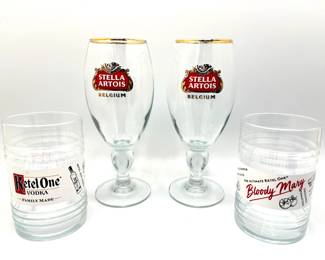Pair Ketel One Bloody Mary Vodka Glasses & Pair Stella Artois Belgium Beer Glasses
Lot #: 117