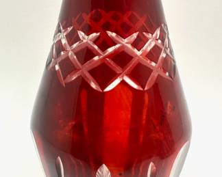 Vintage Bohemian Ruby Red Cut Glass Vase
Lot #: 15