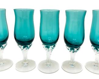 Set 5 Mid Century Modern Twist Stem Aperitif Grappa Glasses
Lot #: 23