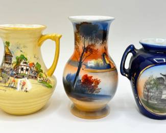 Small Vintage Vases, Jugs, Salt Shaker & Toothpick Holder From Germany, Japan, England & Mexico (5 Pieces)
Lot #: 107