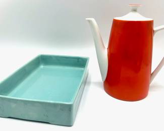 Mid Century Modern Coffee Pot & Webber USA Catch All Tray
Lot #: 97
