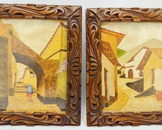 2 Mexican Original Watercolor Paintings In Carved Wood Frames, Signed
Lot #: 67