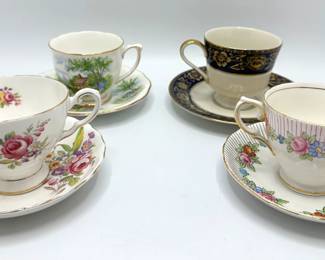 4 Vintage Fine China Teacups With Saucers By Tuscan, Royal Castle & Tutor Cottage
Lot #: 92
