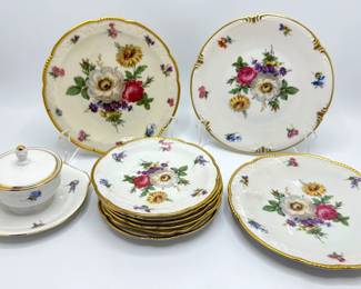 Vintage Mitterteich Bavaria Fine China: 3 Dessert Plates, 6 Saucers & JKW Western Germany Condiment Bowl
Lot #: 89