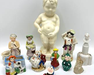 11 Vintage Figurines: Manneken Pis Reproduction, Disney Dwarf, Occupied Japan, Toothpick Holders & More
Lot #: 84