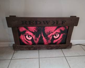 Vintage Red Wolf bar sign. The light works!
