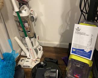 Cleaning tools and product including Bissell Turbo clean and robot vacuum 