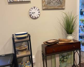 Various “small space” tables and shelves 