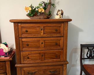 Queen Bedroom Set  - Chest of Drawers, Dresser w/2 Mirrors, 2 Night Stands, Headboard  - Mattress included if preferred