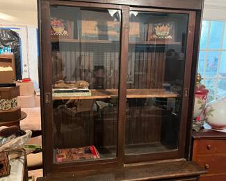 Large Glass Doors Showcase with Storage Underneath