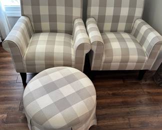 Pier 1 Chairs and Ottoman 