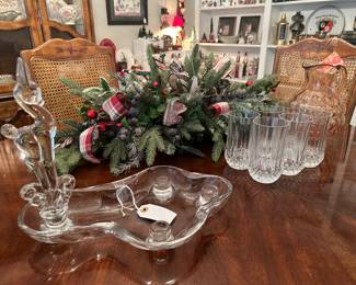 Tiffin Glass Flower Floater Candle Holder, Cristal ‘d’Arques Crystal, Christmas Centerpiece