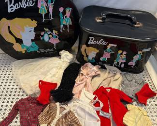 1959/60s Barbie Clothes and Cases and 3 Ken shirts